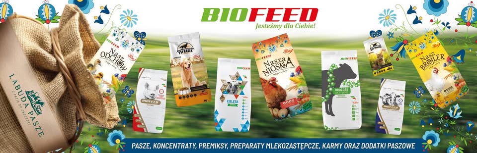 Produkty z oferty Labuda Pasze: pasze, koncentraty, premiksy, preparaty mlekozastępcze, karmy i dodatki paszowe BIOFEED